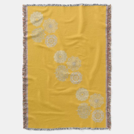 Mosterd en Mandalas Deken (Voorkant Verticaal)
