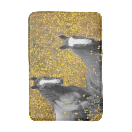 Mosterd en paarden badmat (Voorkant Verticaal)