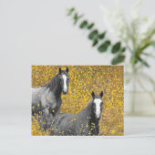 Mosterd en paarden briefkaart (Staand voorkant)