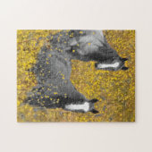 Mosterd en paarden legpuzzel (Horizontaal)