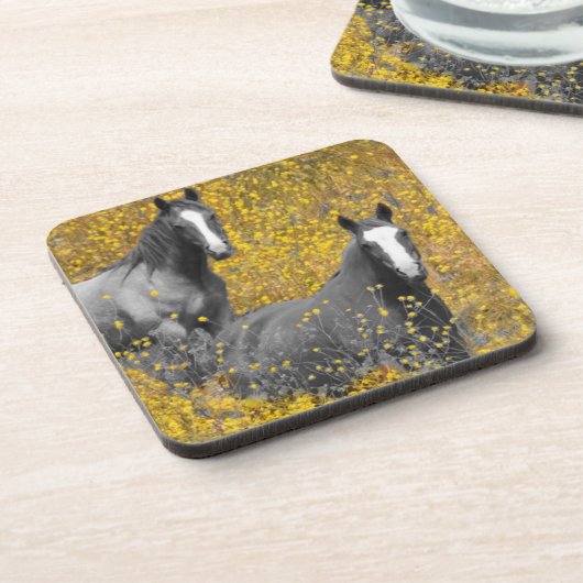 Mosterd en paarden onderzetter (Linkerzijde)