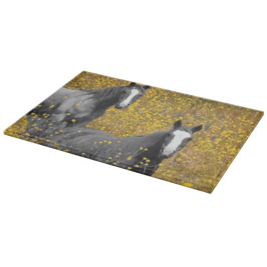 Mosterd en paarden snijplank (Hoek)