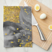 Mosterd en paarden theedoek (Quarter Fold)