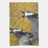 Mosterd en paarden theedoek (Verticaal)