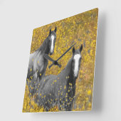 Mosterd en paarden vierkante klok (Hoek)