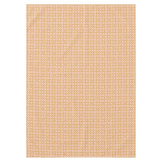 Mosterd- en roze retro-bloemen tafelkleed (Voorkant)