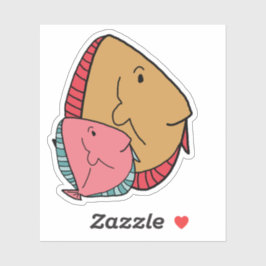 mosterd en roze vis sticker