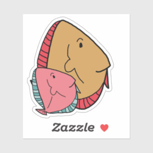 mosterd en roze vis sticker