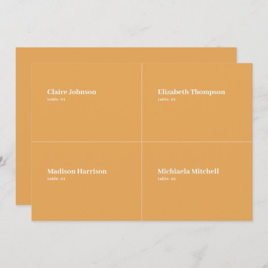 Mosterd en Terracotta Trouwplaats Kaart DIY (Voorkant / Achterkant)