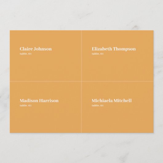 Mosterd en Terracotta Trouwplaats Kaart DIY (Voorkant)