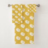 Mosterd en Witte Rozendoekset Bad Handdoek (Insitu)