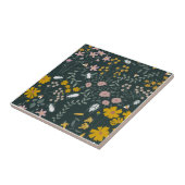 Mosterd Floral Beetles & Bijen Boheemse Bloemen Tegeltje (Zijkant)