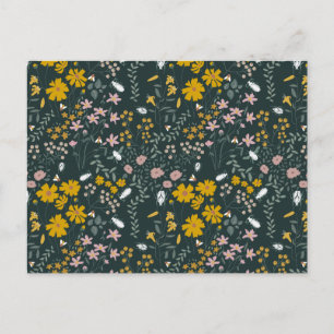 Mosterd Floral Beetles & Bijen Boheemse Wildflower Briefkaart