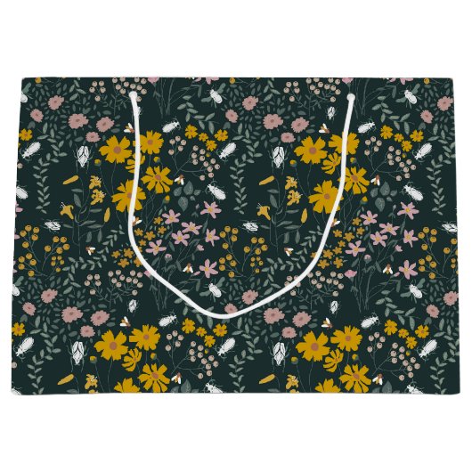 Mosterd Floral Beetles & Bijen Boheemse Wildflower Groot Cadeauzakje (Voorkant)