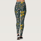 Mosterd Floral Beetles & Bijen Boheemse Wildflower Leggings (Achterkant)