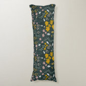 Mosterd Floral Beetles & Bijen Boheemse Wildflower Lichaamskussen (Voorkant Verticaal)