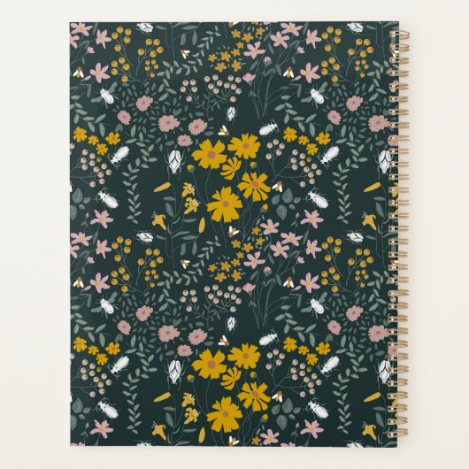 Mosterd Floral Beetles & Bijen Boheemse Wildflower Planner (Achterkant)