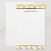 Mosterd Geel Goud Wit Persoonlijke Briefpapier (Voorkant / Achterkant)