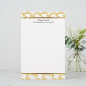 Mosterd Geel Goud Wit Persoonlijke Briefpapier (Staand voorkant)