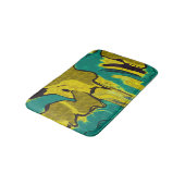 Mosterd Geel Teal Abstract Badmat (Gekanteld)