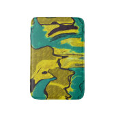 Mosterd Geel Teal Abstract Badmat (Voorkant Verticaal)