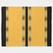 Mosterd Geel Zwart Goud Geometrisch Gestreept Fleece Deken (Voorkant (Horizontaal))