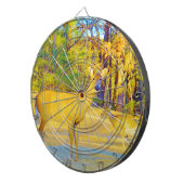 Mosterd gekleurd deer met lichtblauw dartbord (Voorkant Rechts)