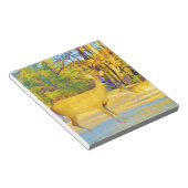 Mosterd gekleurd deer met lichtblauw notitieblok (Schuin)
