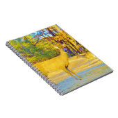 Mosterd gekleurd deer met lichtblauw notitieboek (Rechterzijde)