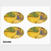 Mosterd gekleurd deer met lichtblauw ovale sticker (Vel)