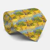 Mosterd gekleurd deer met lichtblauw stropdas (Opgerold)