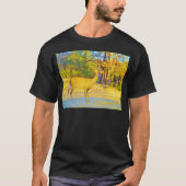 Mosterd gekleurd deer met lichtblauw t-shirt (Voorkant)