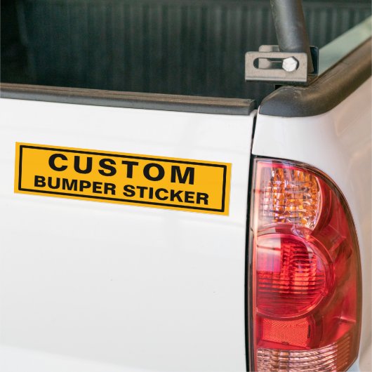 Mosterd Gele Aangepaste Bumpersticker (Op Truck)