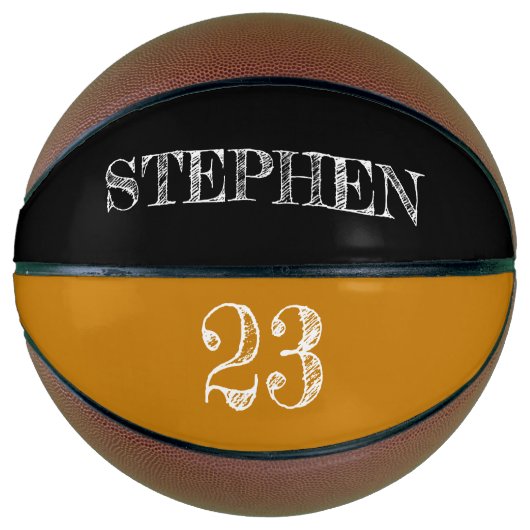 Mosterd gele Aangepaste Naam Ball Player-nummer Basketbal (Voorkant)