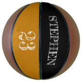 Mosterd gele Aangepaste Naam Ball Player-nummer Basketbal (Verticaal)
