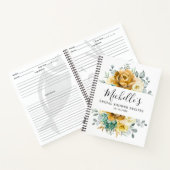 Mosterd Gele Bloemige Salie Groene Bruids Shower Notitieboek (Binnen)