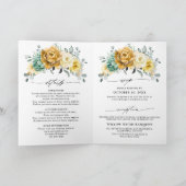 Mosterd Gele Bloemige Salie Groene Moderne Trouwda (Binnen)