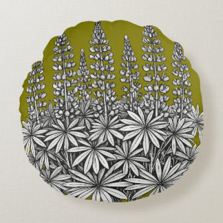 Mosterd Gele Botanische Lupine Ronde Kussen