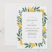 Mosterd Gele Eucalyptus Bruiloft Kaart (Voorkant / Achterkant)