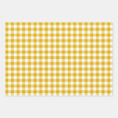 Mosterd Gele Gingham Retro Kleur Inpakpapier Vel (Voorkant 3)