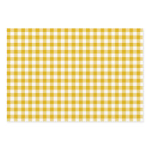 Mosterd Gele Gingham Retro Kleur