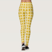Mosterd Gele Hart Plaid Gingham Retro Kleur Leggings (Achterkant)