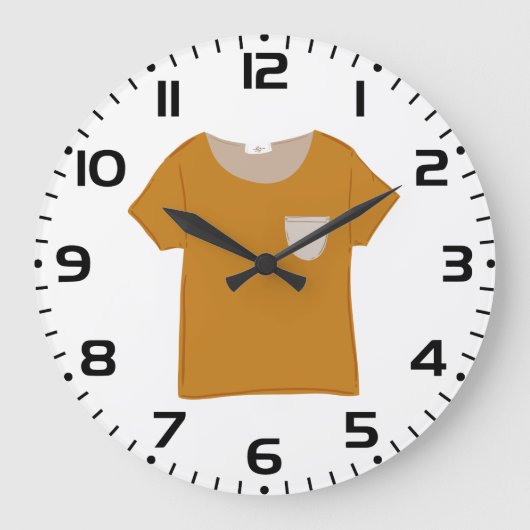 Mosterd Gele Minimalistische Top Grote Klok (Voorkant)