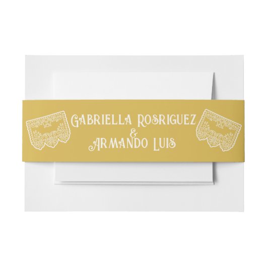 Mosterd Gele Moderne Trouwring Maagband Uitnodigingen Wikkel (Voorkant Voorbeeld)