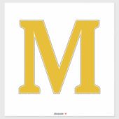 Mosterd Gele Monogram Eerste Letters Naam Aangepas Sticker (Vel)