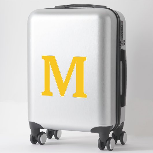 Mosterd Gele Monogram Eerste Letters Naam Aangepas Sticker (Koffer)