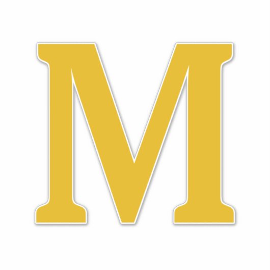 Mosterd Gele Monogram Initiaal Naam Aangepaste Kle Sticker (Voorkant)