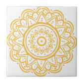 mosterd gele patroontekentegels tegeltje (Voorkant)