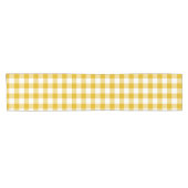 Mosterd Gele Plaid Gingham Retro Tafel Runner Korte Tafelloper (Horizontaal)