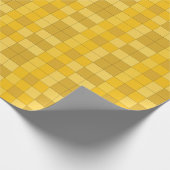 Mosterd Gele Schachbrett Cadeaupapier (Hoek)